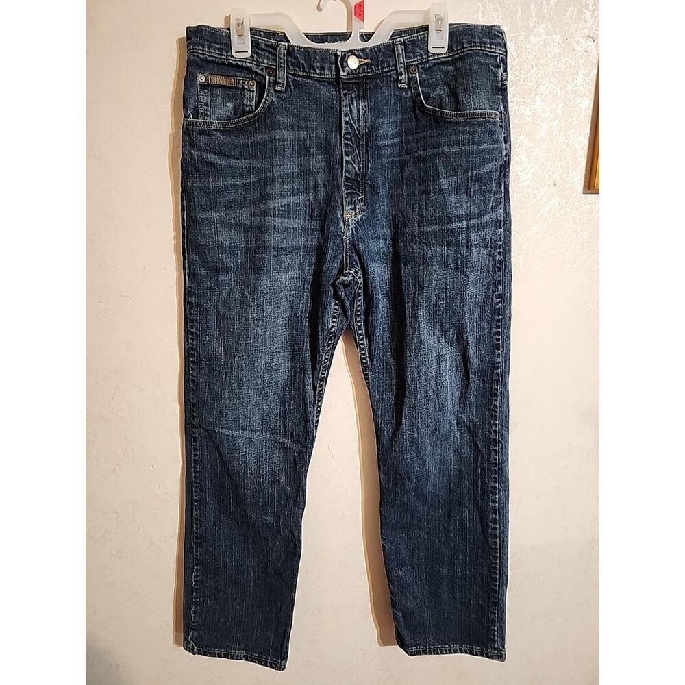 Genuine Wrangler Mens Advanced Comfort Jeans Blue Denim 36x30